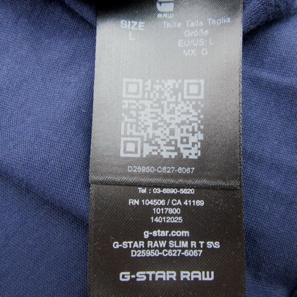 G-Star Raw Blue Graphic Script Short Sleeve T-Shirt Men's Size Large Tee NEW - Picture 9 of 12